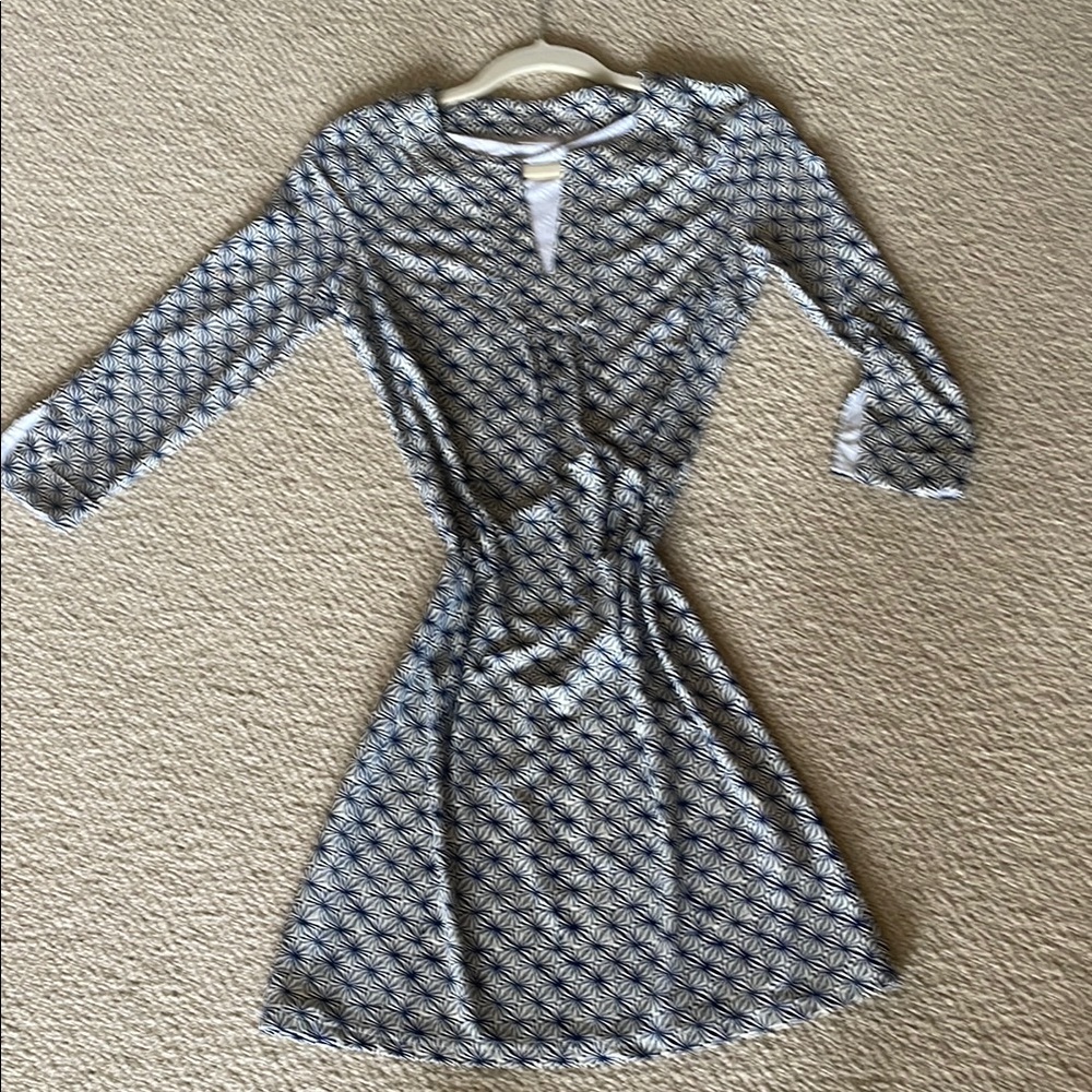 Ellie Kai -Elegant Black and White Patterned Dress
